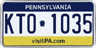 PA license plate KTO1035