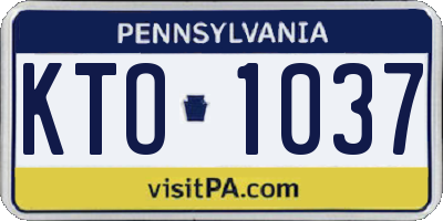 PA license plate KTO1037