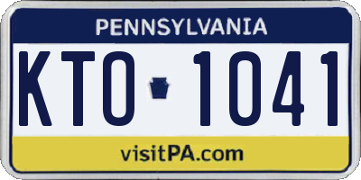 PA license plate KTO1041