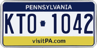 PA license plate KTO1042