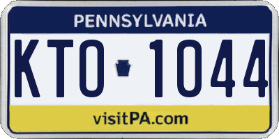 PA license plate KTO1044
