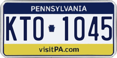 PA license plate KTO1045