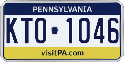 PA license plate KTO1046
