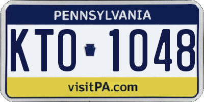 PA license plate KTO1048