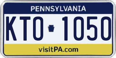 PA license plate KTO1050