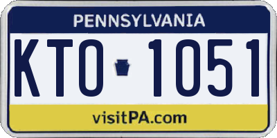 PA license plate KTO1051