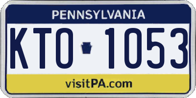 PA license plate KTO1053