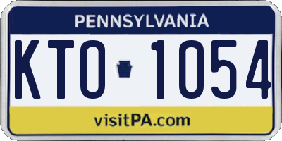 PA license plate KTO1054