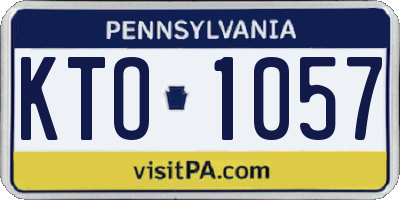 PA license plate KTO1057