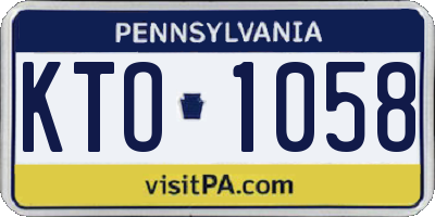 PA license plate KTO1058