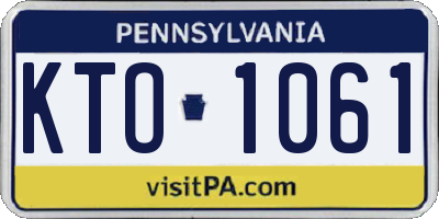 PA license plate KTO1061
