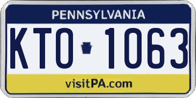 PA license plate KTO1063