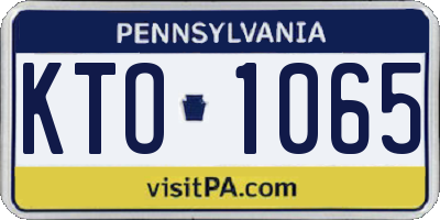PA license plate KTO1065