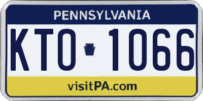 PA license plate KTO1066
