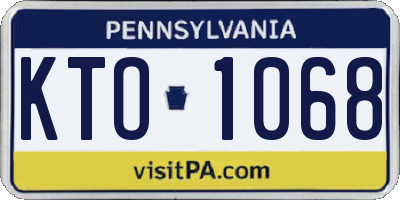 PA license plate KTO1068