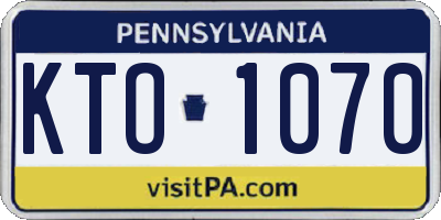 PA license plate KTO1070
