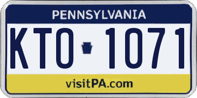 PA license plate KTO1071