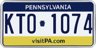 PA license plate KTO1074
