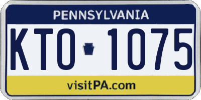 PA license plate KTO1075