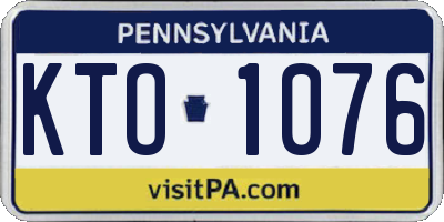 PA license plate KTO1076