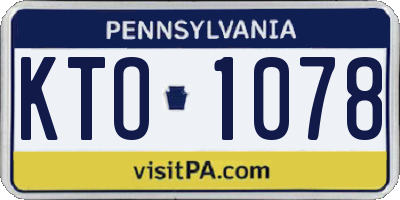PA license plate KTO1078