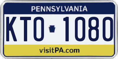 PA license plate KTO1080
