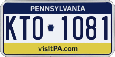 PA license plate KTO1081
