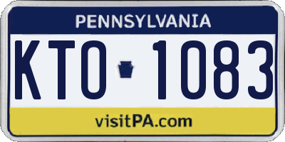 PA license plate KTO1083