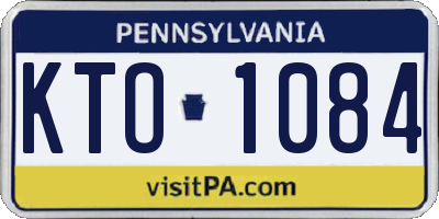 PA license plate KTO1084