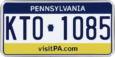 PA license plate KTO1085