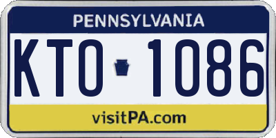 PA license plate KTO1086
