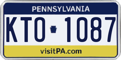 PA license plate KTO1087