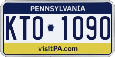 PA license plate KTO1090