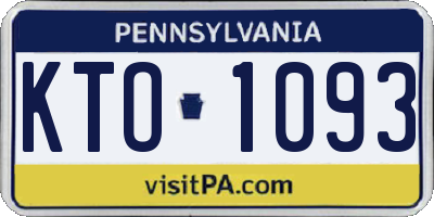 PA license plate KTO1093