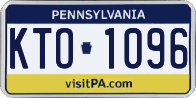 PA license plate KTO1096