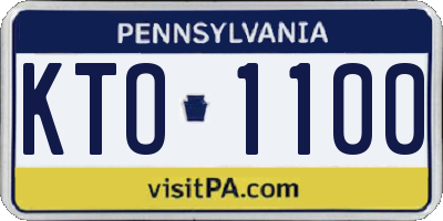 PA license plate KTO1100