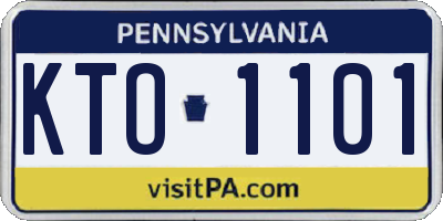 PA license plate KTO1101