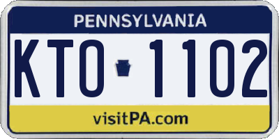 PA license plate KTO1102