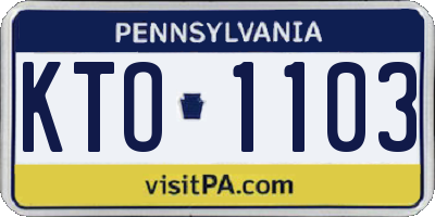 PA license plate KTO1103