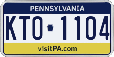 PA license plate KTO1104