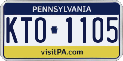 PA license plate KTO1105
