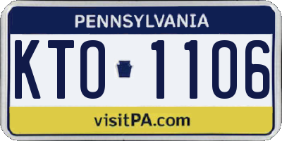 PA license plate KTO1106
