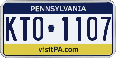 PA license plate KTO1107