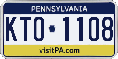 PA license plate KTO1108