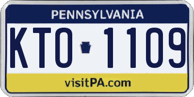 PA license plate KTO1109