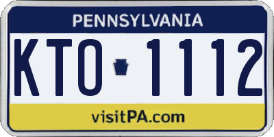 PA license plate KTO1112