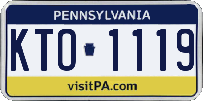PA license plate KTO1119