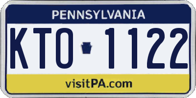 PA license plate KTO1122