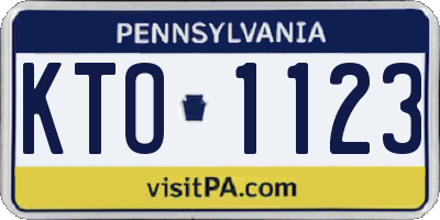 PA license plate KTO1123
