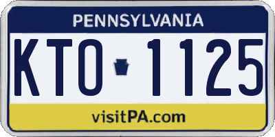 PA license plate KTO1125